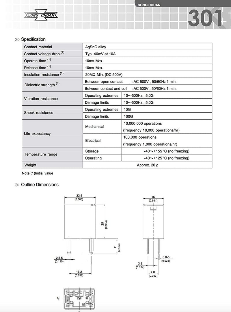 JOINAP Automotive Purpose Relays 301-1A-C-R1-U03-12VDC 4 PIN 4 Pack - Image 3