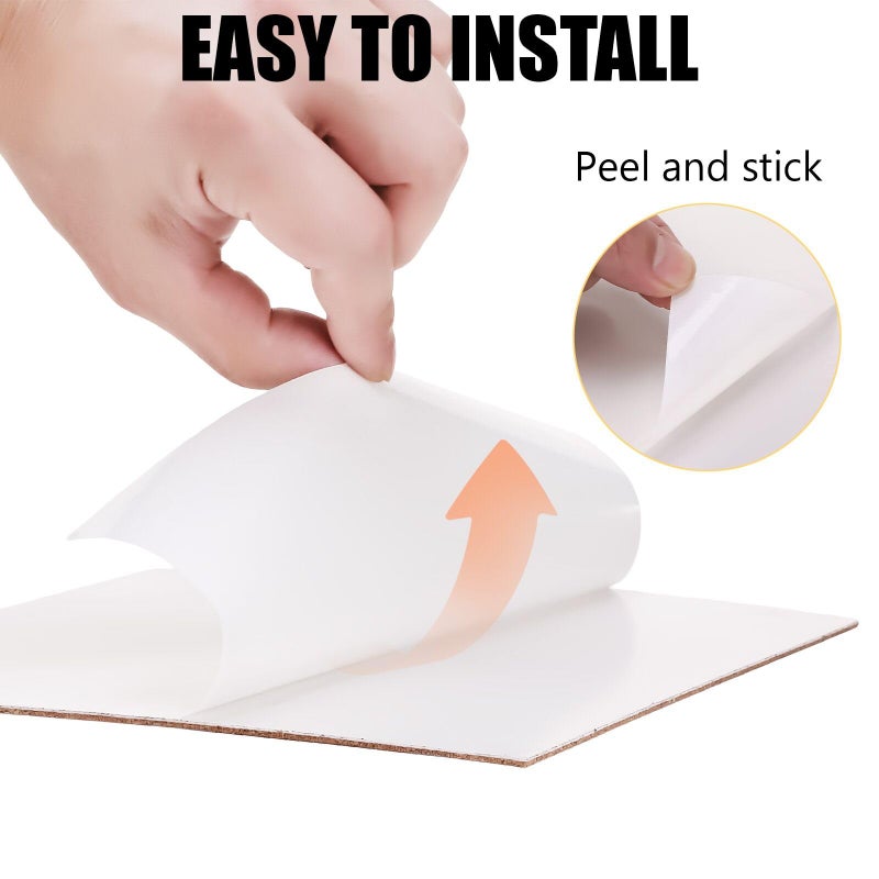 STTMGN White Board for Wall,Magnetic Receptive Sheet Metal with Adhesive Backing,Square 8" Peel and Stick Solid WhiteBoard-4 Pack - Image 3