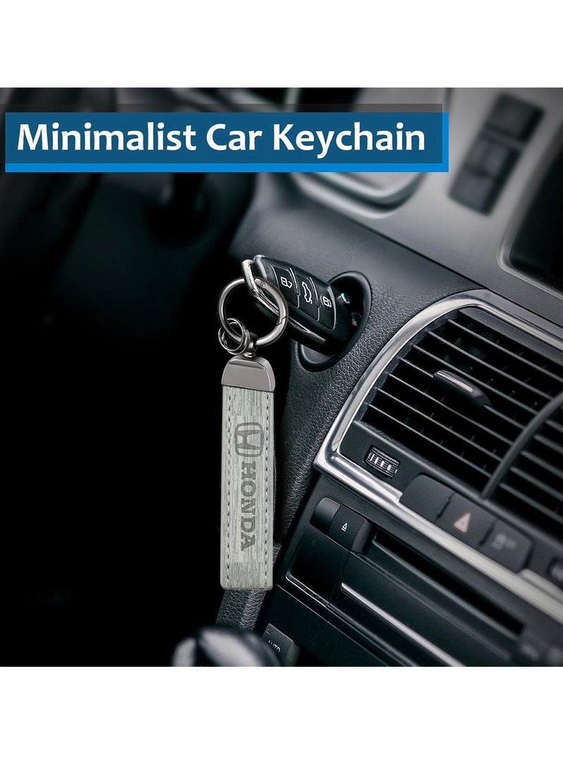 Honda Car Key Chain HONDA, Metal Ring With Leather Strap Keychain, Home Key Chain White - Image 5