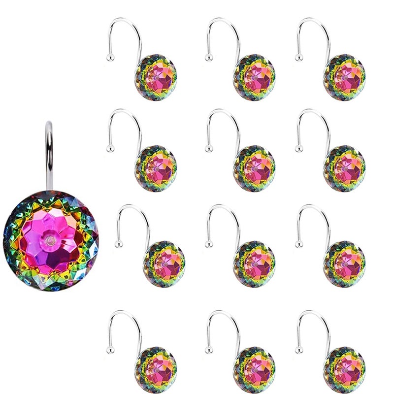 Bluejw Modern Acrylic & Metal Shower Curtain Hooks Rings - Decorative Iron Single Hook Set for Bathroom - Image 1