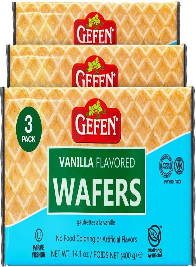 Gefen Vanilla Wafers, 14oz (3 Pack - 30 Wafers Each) | Vanilla Flavored Wafer Cookie | Nothing Artificial | Crunchy & Delicious | Kosher - Image 1