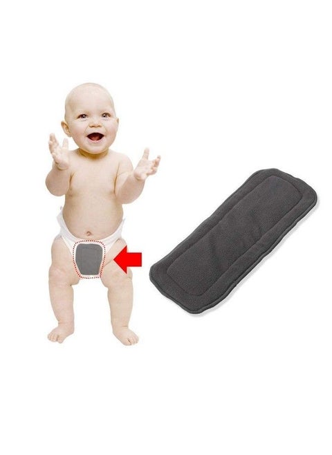 (Set Of 5) Premium Bamboo 5 Layer Charcoal Wetfree Reusable Washable Cotton Diaper Nappy Inserts
