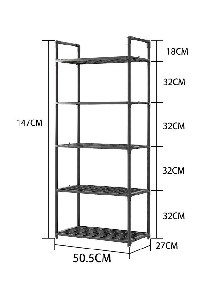 Storage Shelves - 5 Tier Wire Shelving Unit, Metal Shelving Organizer, Garage Storage Shelf, Bathroom Storage for Laundry Room, Closet, Kitchen & Pantry  - Image 2