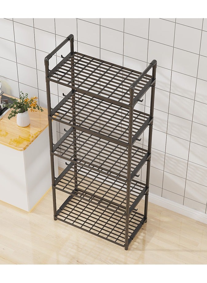 Storage Shelves - 5 Tier Wire Shelving Unit, Metal Shelving Organizer, Garage Storage Shelf, Bathroom Storage for Laundry Room, Closet, Kitchen & Pantry  - Image 3