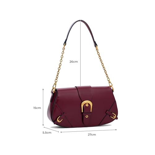 Miraggio Sylvie Structured Shoulder Bag For Women Stylish | Ladies Shoulder Bag With Buckle Detailing - Image 3