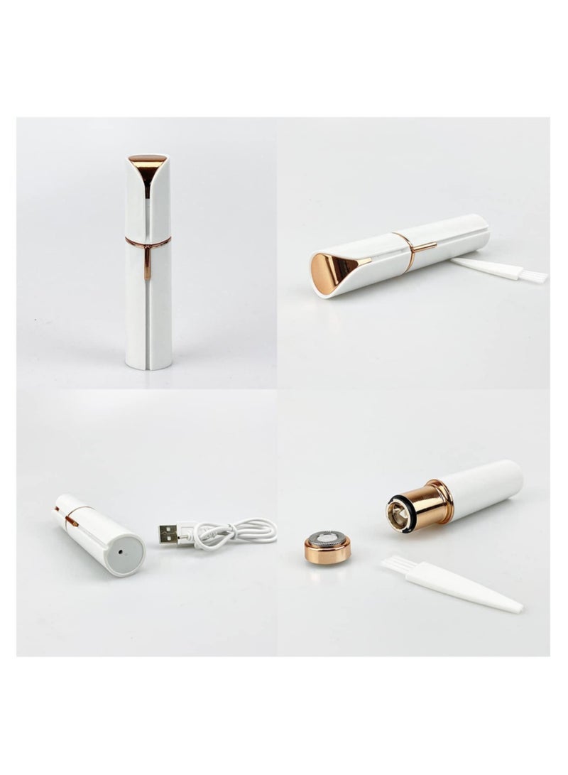 ELTRAZONE Electric Facial Hair Remover, Women’s Portable Facial Hair Trimmer, Best Painless Flawless Hair Remover for Women Bikini Area, Peach Fuzz, Upper Lip, Arm (White) - Image 4