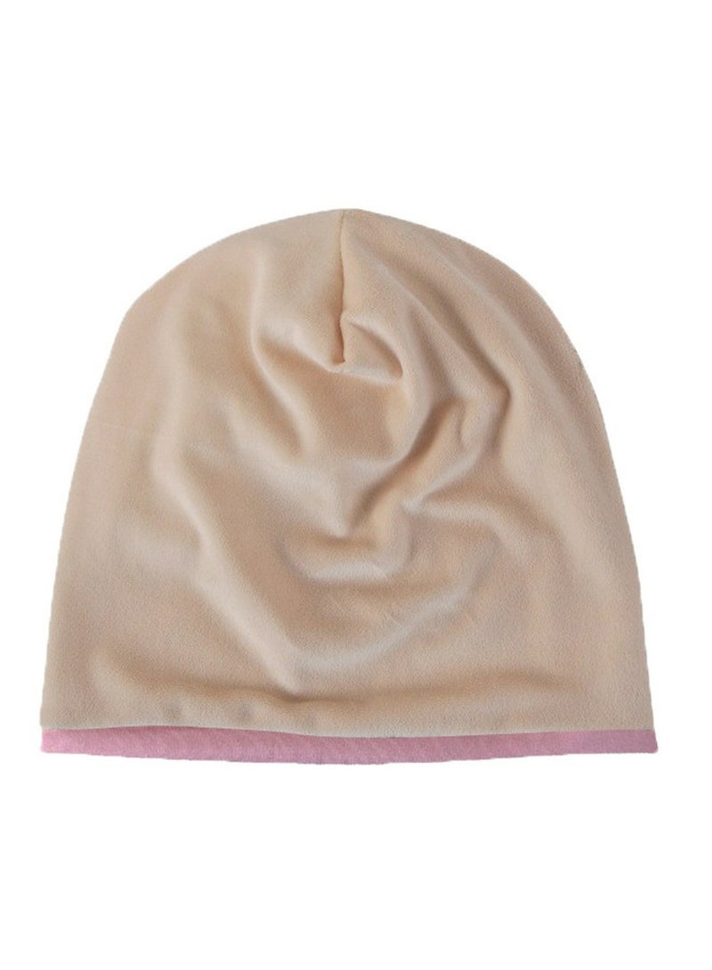 Infinity Scarf Headwear Cap Solid Color Thickened Plush Beanie Hat Reddish Purple  - Image 2