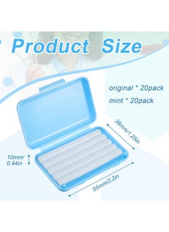 Tondiamo Tondiamo 40 Pack Clear Braces Wax for Teeth Dental Orthodontic Wax for Braces Wearer Tooth Wax for Braces and Oral Appliances with Colorful Storage Case and Smell(Original, Mint)  - Image 2