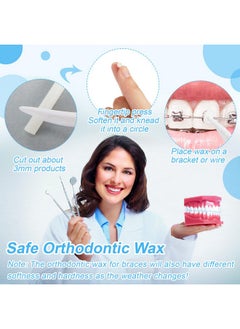 Tondiamo Tondiamo 40 Pack Clear Braces Wax for Teeth Dental Orthodontic Wax for Braces Wearer Tooth Wax for Braces and Oral Appliances with Colorful Storage Case and Smell(Original, Mint)  - Image 3