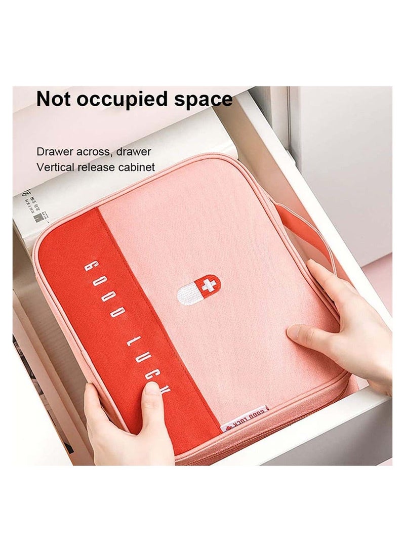 Empty First Aid Bags Travel Medical Supplies Cosmetic Organizer Insulated Medicine Bag Convenient Safety Kit Suit for Family Outdoors Hiking Camping Car Office Workplace - Image 3