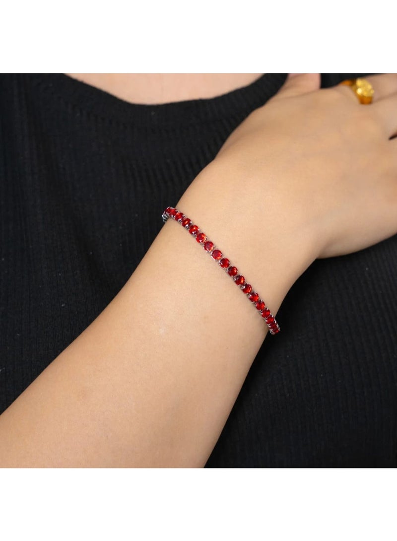 Luxuria Classic Women's Tennis Bracelet 18K Gold Plated 5mm High Carbon Diamond Matching Cubic Zirconia - Image 3