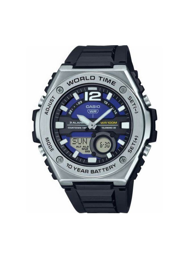 CASIO CASIO MWQ-100-2A  Men’s Digital Watch | 100M WR | Stainless Steel | World Time | Countdown Timer | Auto Calendar | Telememo | Multi Alarms | 100 SEC Chronograph | 10 Year Battery  - Image 1