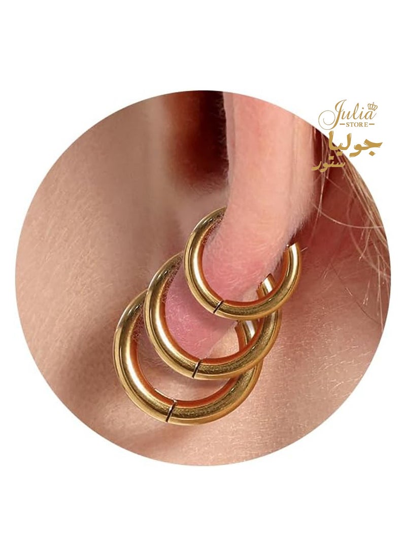 Julia Store - Thick Small Gold Hoop Earrings - Image 1