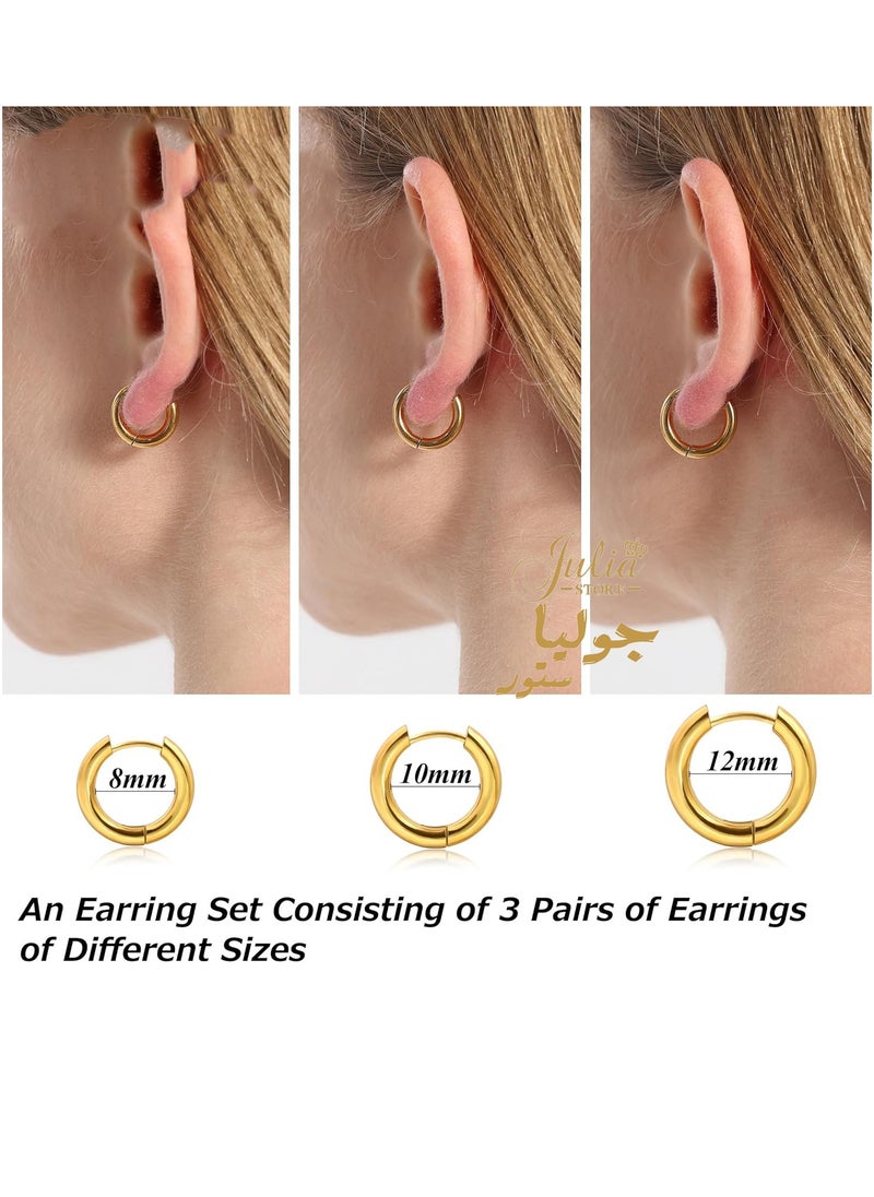 Julia Store - Thick Small Gold Hoop Earrings - Image 1