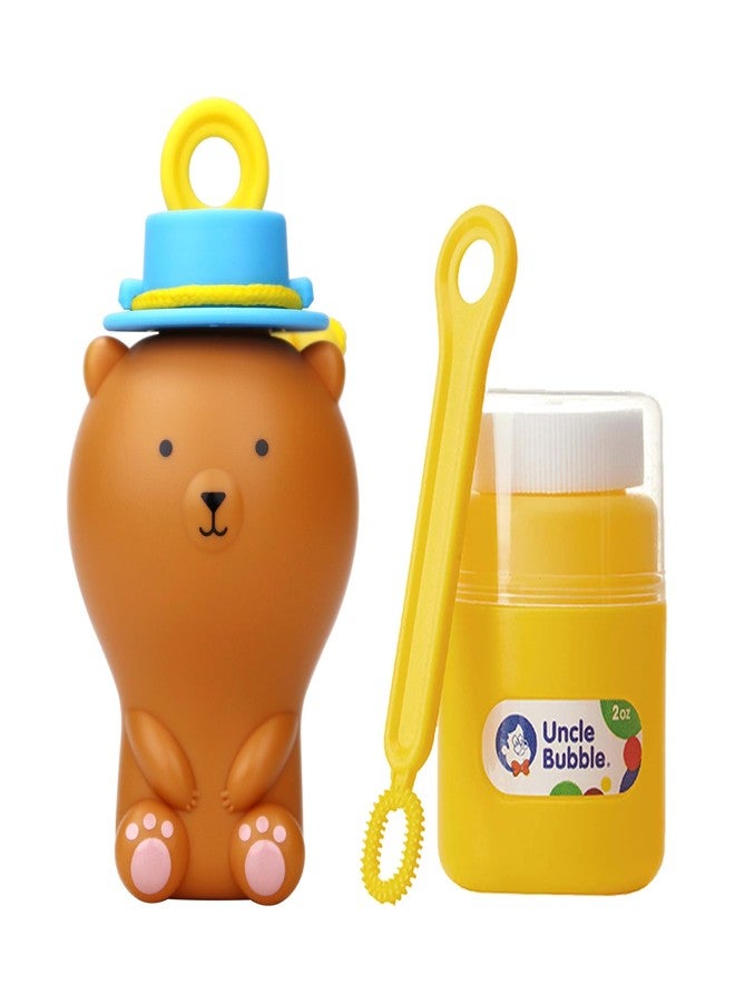 UNCLE BUBBLE Fun Anti-Spill Pals - More Play, Less Mess | Spill-Resistant | Incl. Lovely Brown Bear, Bubble Solution & Bubble Wands - Image 1