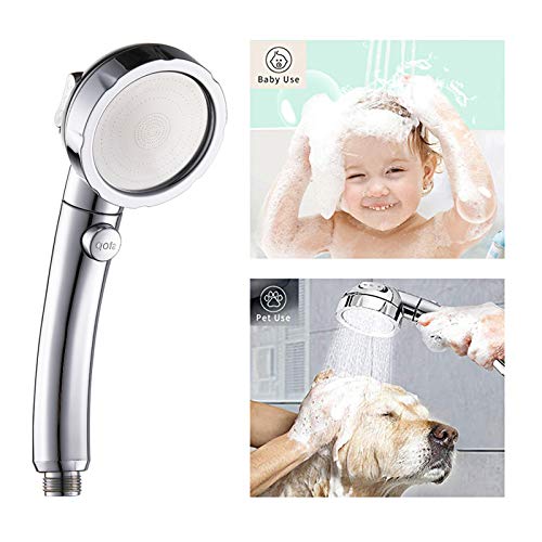 KAIYING Chrome High Pressure Handheld Shower Head with ON/OFF Pause Switch, 3 Spray Modes Shower Wand with Shut Off Button, Removable Camper Shower Head with Hose and Adjustable Angle Bracket - Image 3