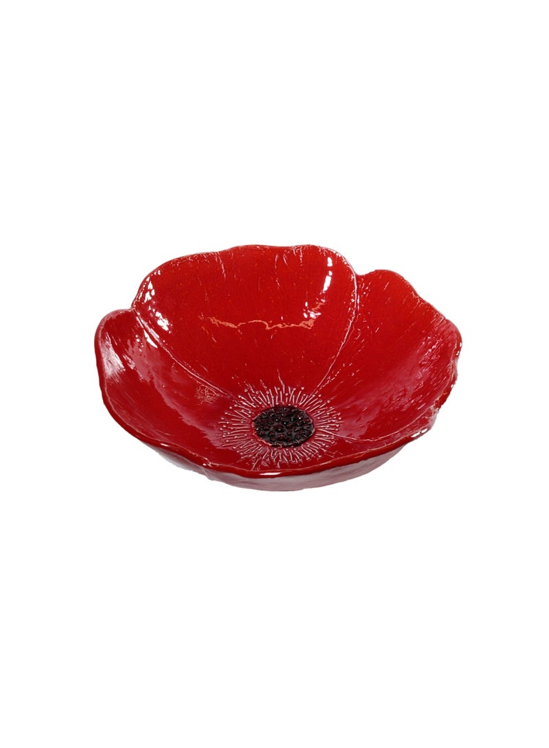 Virginia Red Poppy Ceramic Bowl (32cm)