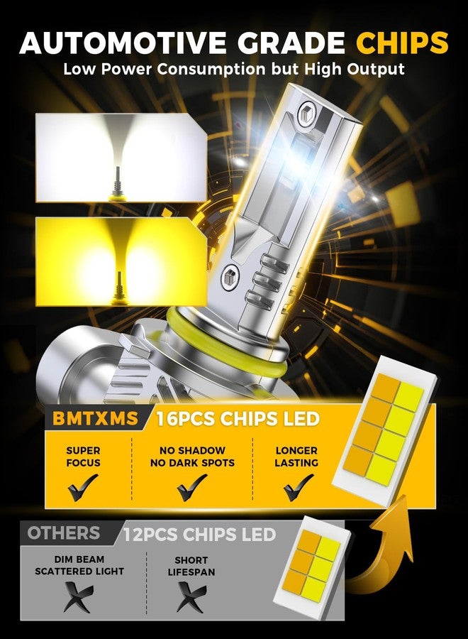 BMT xms 9006 HB4 Fog Light - Switchback 6500K White/3000K Amber Yellow - Dual Color White Yellow Driving Fog Lights, Pack of 2 - Image 3