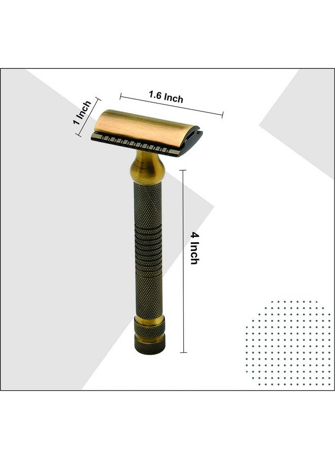 PEARL - Men Shaving Double Edge Safety Razor (Shd-27 Antique Brass) - Image 1