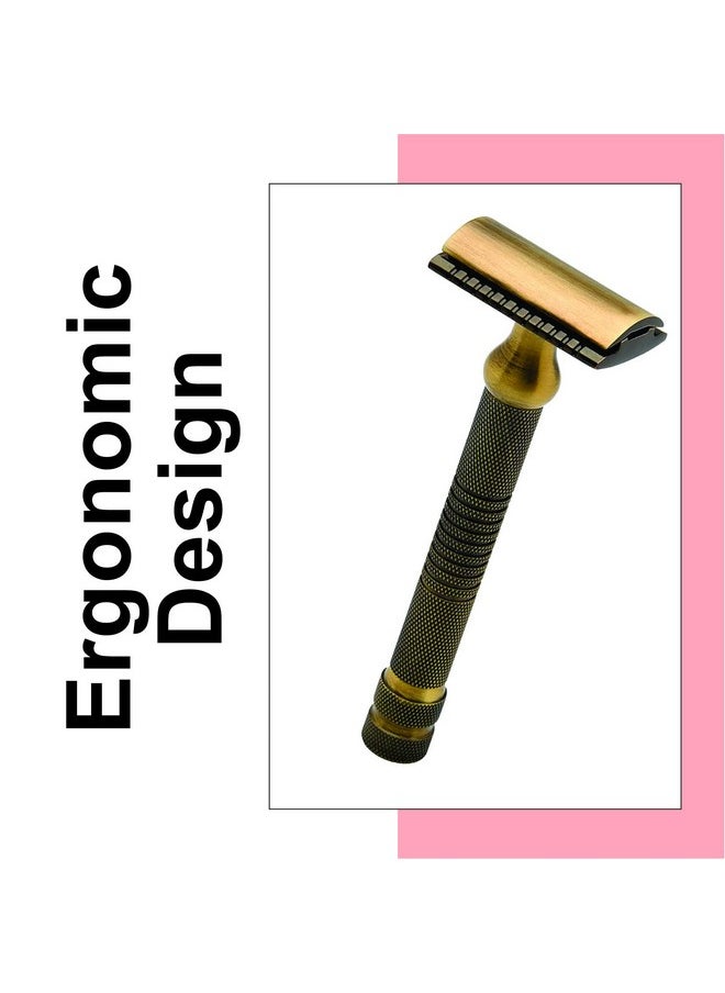 PEARL - Men Shaving Double Edge Safety Razor (Shd-27 Antique Brass) - Image 1