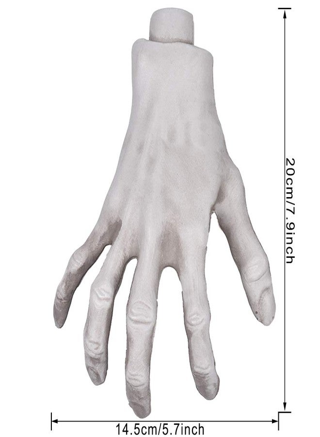 XONOR أيدي هيكل عظمي للهالوين - أيدي بلاستيكية مزيفة مقطوعة بحجم الحياة للديكور في الهالوين، (2 زوج)  - Image 3