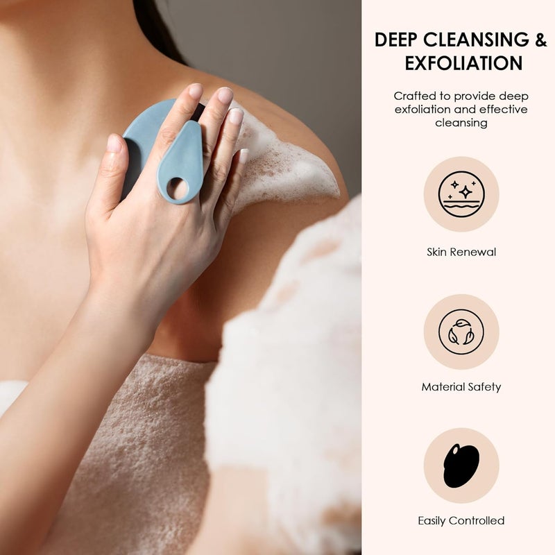 Innerneed PP Shower Brush Body Exfoliating Scrubber, for Deep Clean Body Wash, Cellulite Treatment, Lymphatic Drainage and Blood Circulation Improvement (Pack of 2) - Image 5