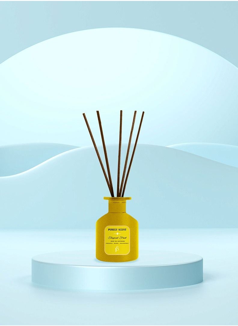 PURELY SCENT Tropical Fruit Reed Oil Diffuser, 6.7 Fl Oz/200 ML, 6 Reed Sticks, Aromatherapy, Fragrant Diffuser, Lasts Upto 3 Months  - Image 2