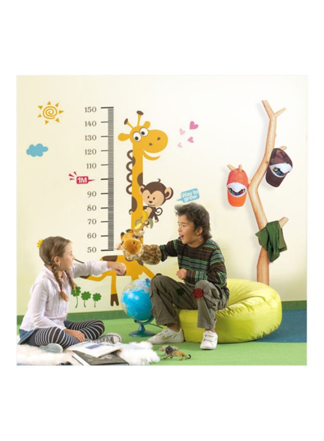 Giraffe Height Wall Sticker Yellow/Brown 60x90cm - Image 2