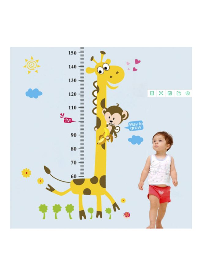 Giraffe Height Wall Sticker Yellow/Brown 60x90cm - Image 1