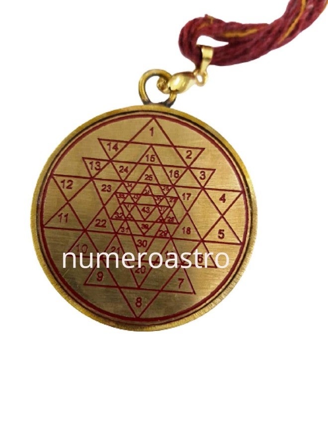 numeroastro قلادة شري يانترا من النحاس الخالص والزجاج للرجال والنساء (قطعة واحدة) - Image 2