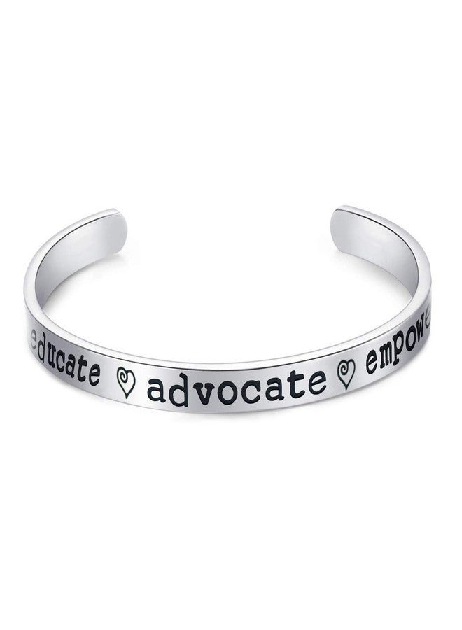LParkin Doula Gifts & Midwife Gifts - "Educate Advocate Empower" Stainless Steel Cuff Bracelet for Labor & Delivery Nurses, OBGYN Gift for Doctors Post Partum - Image 1