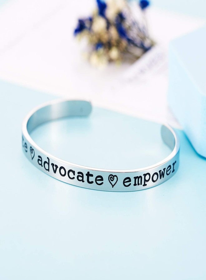 LParkin Doula Gifts & Midwife Gifts - "Educate Advocate Empower" Stainless Steel Cuff Bracelet for Labor & Delivery Nurses, OBGYN Gift for Doctors Post Partum - Image 4