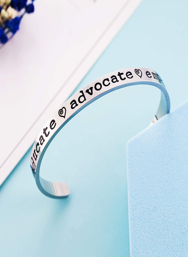 LParkin Doula Gifts & Midwife Gifts - "Educate Advocate Empower" Stainless Steel Cuff Bracelet for Labor & Delivery Nurses, OBGYN Gift for Doctors Post Partum - Image 5