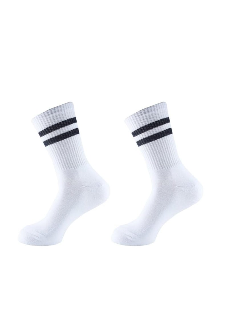جوارب بيضاء، جوارب سفر مرنة بديلة محمولة، مناسبة للرياضة والسفر والعمل، جوارب سوداء وبيضاء للرجال دافئة - Image 2