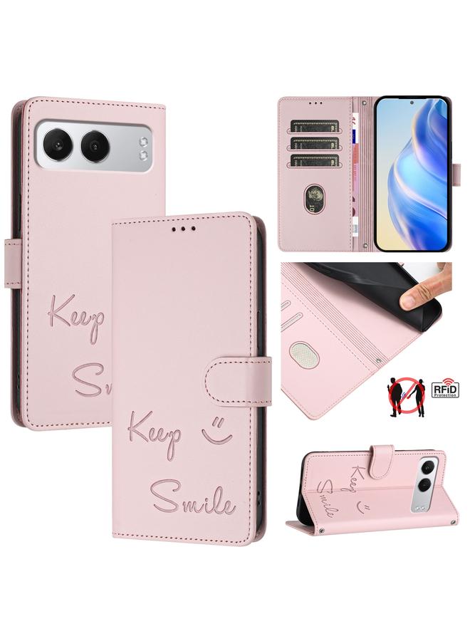 S-TOP Case For OnePlus Nord 4 5G Smile Embossing RFID Leather Phone Case - Image 1