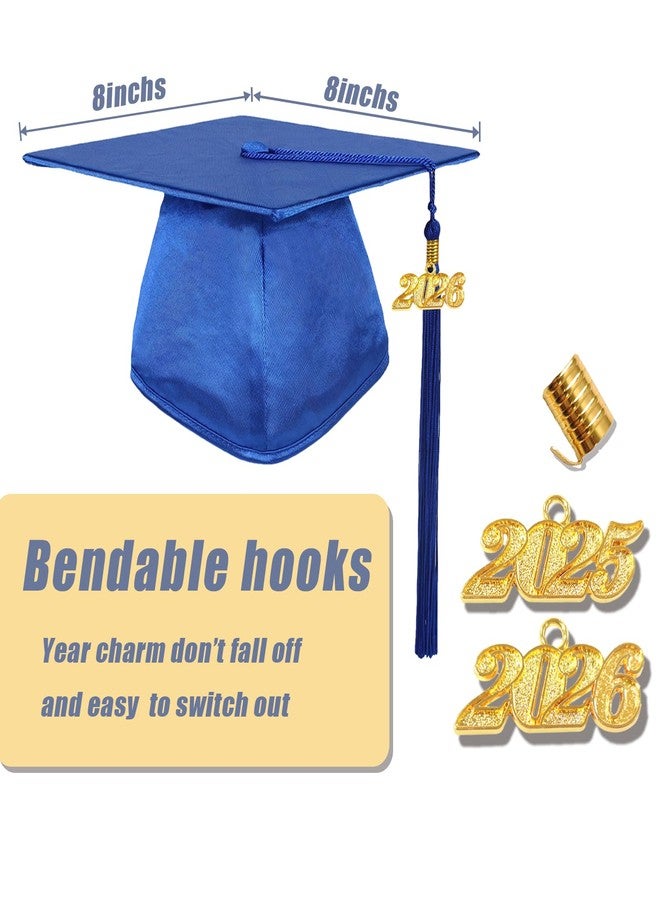 GradPlaza Shiny Preschool Graduation Cap and Gown for Kids 2025 and 2026 Tassel kindergarten graduation cap and gown Royal Blue - Image 5