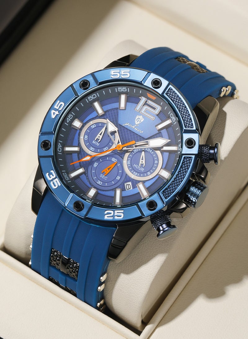 GOHUOS Watch for Men, Sport Waterproof Chronograph Analog Quartz Classic Stylish Business Work Wrist Watch - 46mm - Image 1