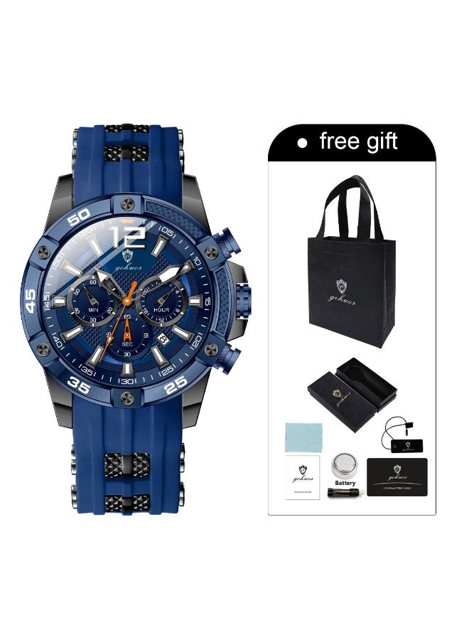 GOHUOS Watch for Men, Sport Waterproof Chronograph Analog Quartz Classic Stylish Business Work Wrist Watch - 46mm - Image 2