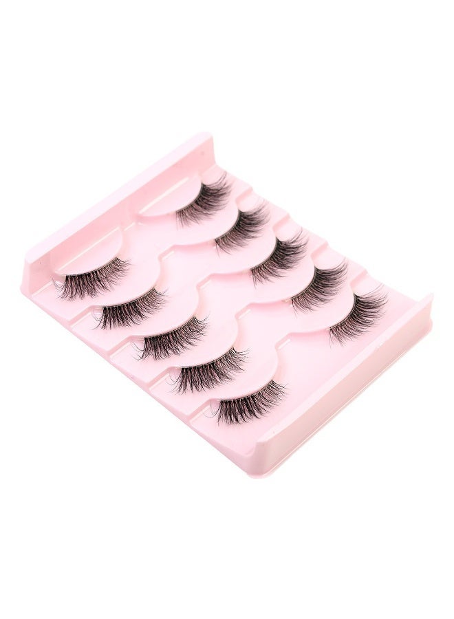 3D Natural Wispy Half Lashes - Invisible Clear Band for A Comfortable Look | 10 Pairs Multipack - Image 2