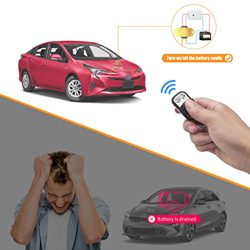 EKYLIN DC 12V Remote Battery Disconnect Switch Latching Relay Anti-Theft Car Auto On Off Solenoid Valve Terminal Master Kill Switch System - Image 2