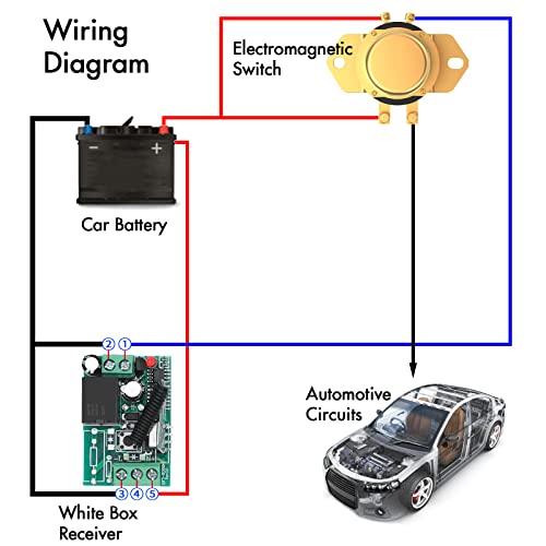EKYLIN DC 12V Remote Battery Disconnect Switch Latching Relay Anti-Theft Car Auto On Off Solenoid Valve Terminal Master Kill Switch System - Image 3