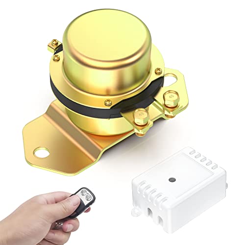 EKYLIN DC 12V Remote Battery Disconnect Switch Latching Relay Anti-Theft Car Auto On Off Solenoid Valve Terminal Master Kill Switch System - Image 1