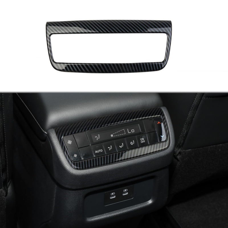 Fewshaw Carbon Fiber Rear Air Vent Armrestbox AC Outlet Adjustment Panel Cover Trim for 20222025 Nissan Pathfinder