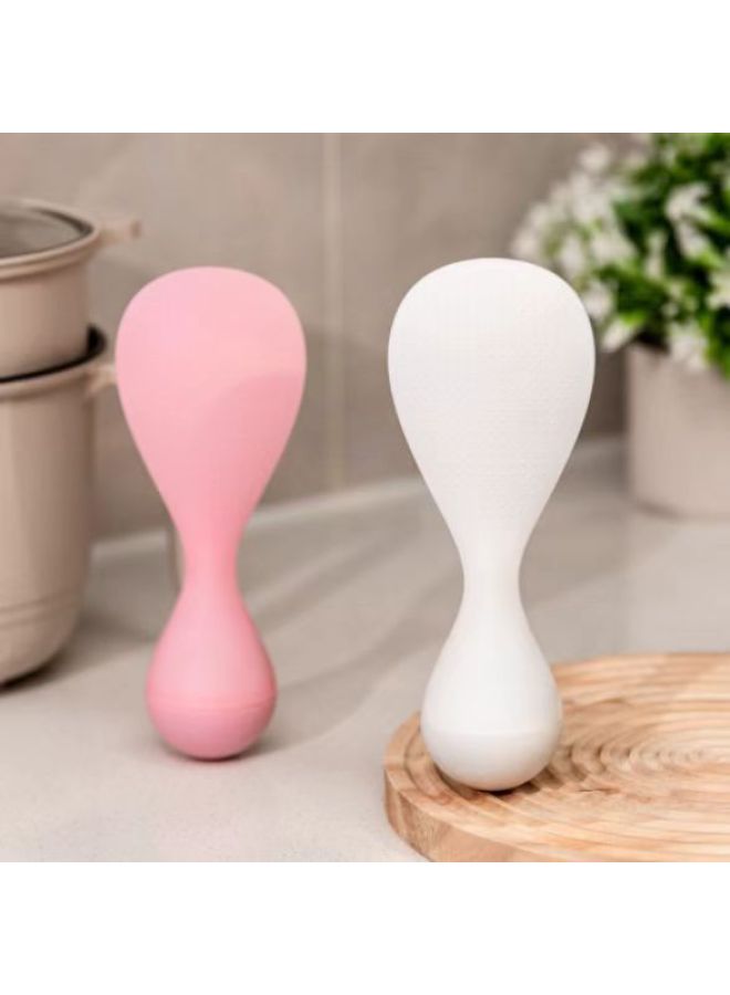 Tumbler Anti-sticking Rice Spoon Standing Spoon High Temperature Resistant Spatula Spoon Household Rice Cooker Rice Food Grade-Specification:Pink - Image 4