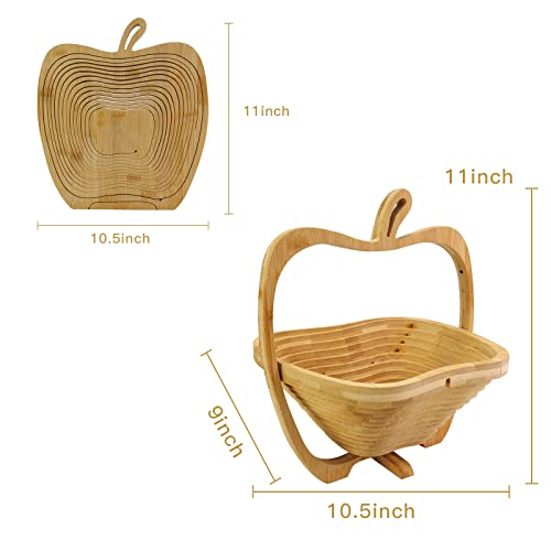 MYOSOTIS Foldable Fruit Basket Gift Snack Box Apple shape fruit bowl holder and Dried fruit basket For Halloween Holiday Party Christmas Decoration (Apple02) - Image 2