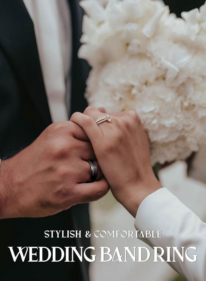 Jstyle Stainless Steel Rings for Men Women 8MM Wedding Band Rings Matte Surface - Beveled Polished Edge Mens Ring Comfort Fit Size 6-14, Metal, No Gemstone - Image 5