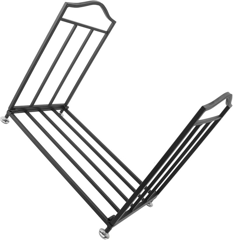 حامل حطب حديدي متين مع وسادات قدم مانعة للانزلاق للاستخدام الداخلي والخارجي للمدافئ والتخييم - Image 4