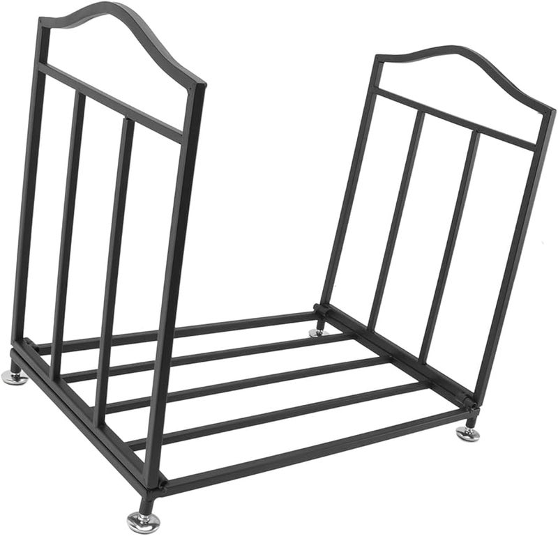 حامل حطب حديدي متين مع وسادات قدم مانعة للانزلاق للاستخدام الداخلي والخارجي للمدافئ والتخييم - Image 5