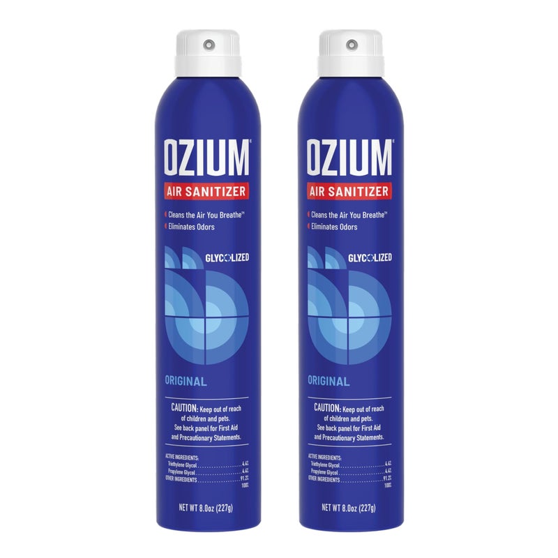 Ozium 8 Oz. Air Sanitizer & Odor Eliminator for Homes, Cars, Offices and More, Original Scent, Pack of 2 - Image 1