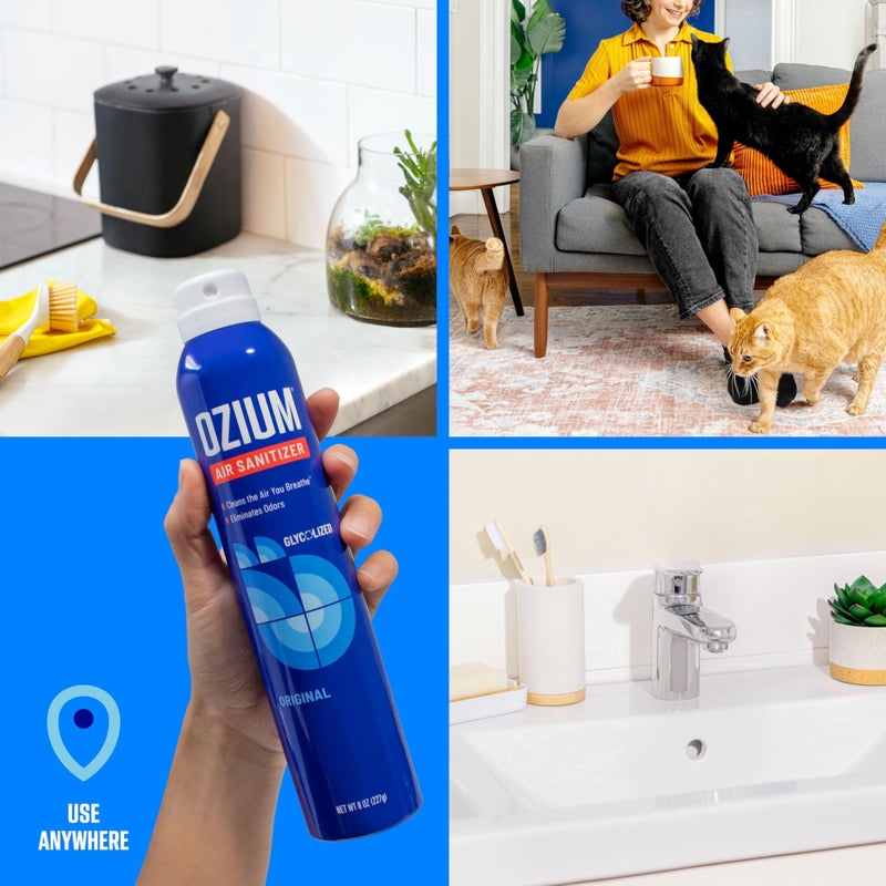Ozium 8 Oz. Air Sanitizer & Odor Eliminator for Homes, Cars, Offices and More, Original Scent, Pack of 2 - Image 4